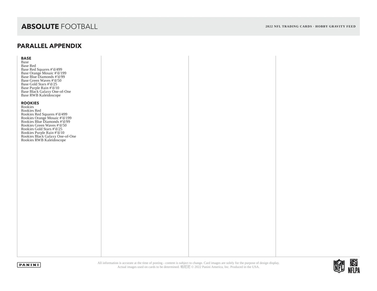 2023 Panini Absolute Football Gravity Feed 6 Box Case