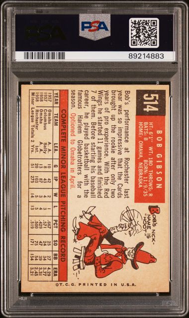 Bob Gibson 1959 Topps #514 PSA 7