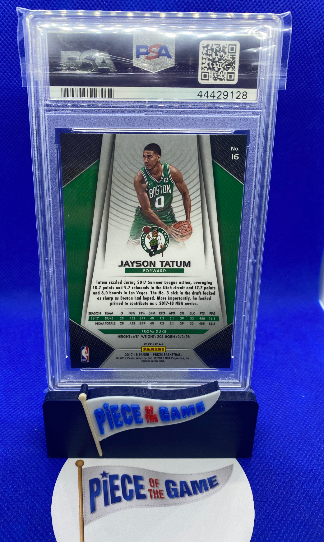 Jayson Tatum 2017-18 Panini Prizm Silver Prizm PSA 10