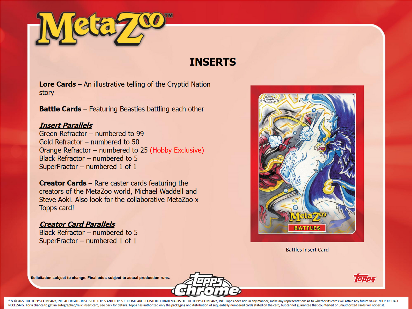 2022 Topps MetaZoo Chrome Hobby 8 Box Case
