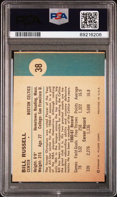 Bill Russell 1961 Fleer #38 PSA 5.5
