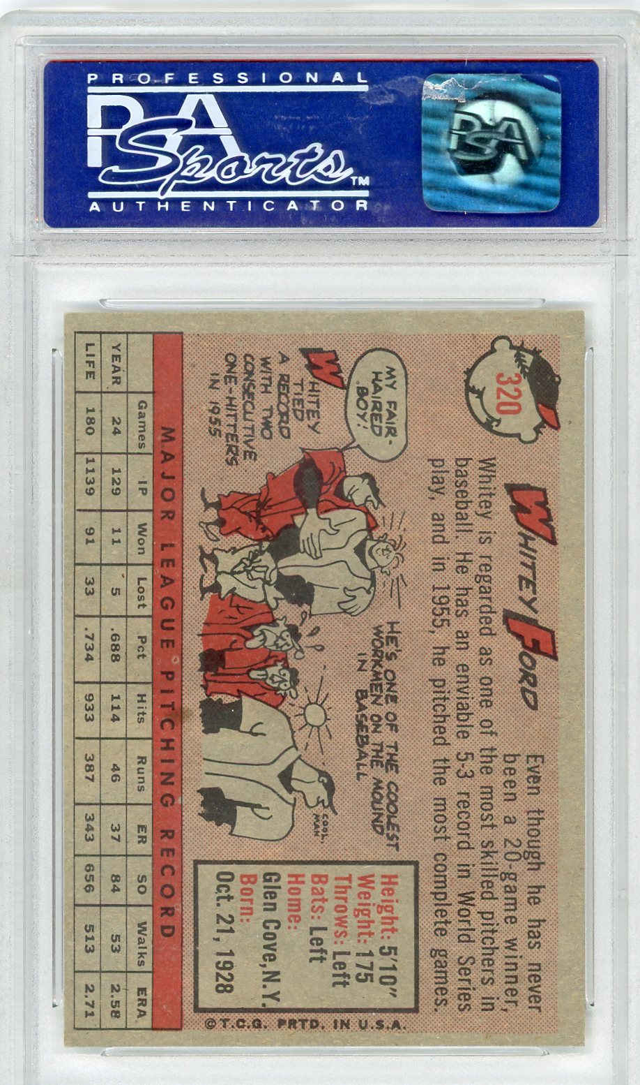 Whitey Ford 1958 Topps #320 PSA 8