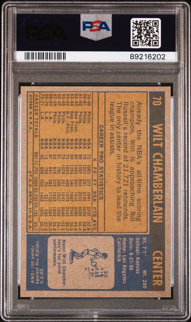 Wilt Chamberlain 1971 Topps #70 PSA 8