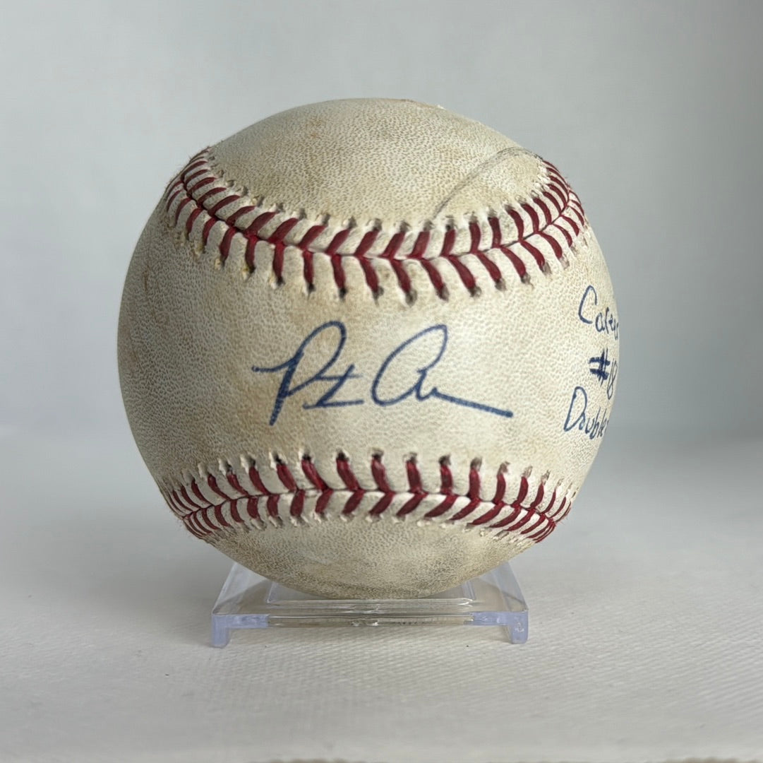 Pete Alonso Autographed MLB Game Used Double Career Hit 18 Double 7 04/13/19