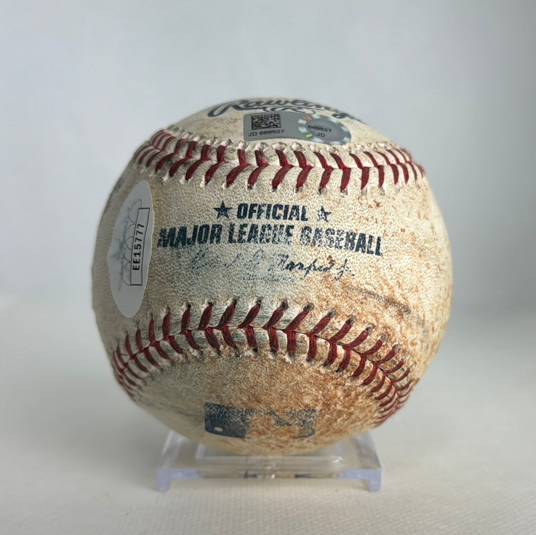 Pete Alonso Autographed MLB Game Used Double Career Hit 18 Double 7 04/13/19