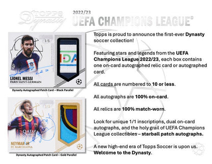 2022-23 Topps Dynasty UEFA Champion's League Soccer Hobby 5 Box Case