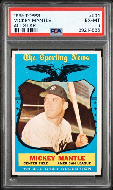 Mickey Mantle 1959 Topps All Star #564 PSA 6