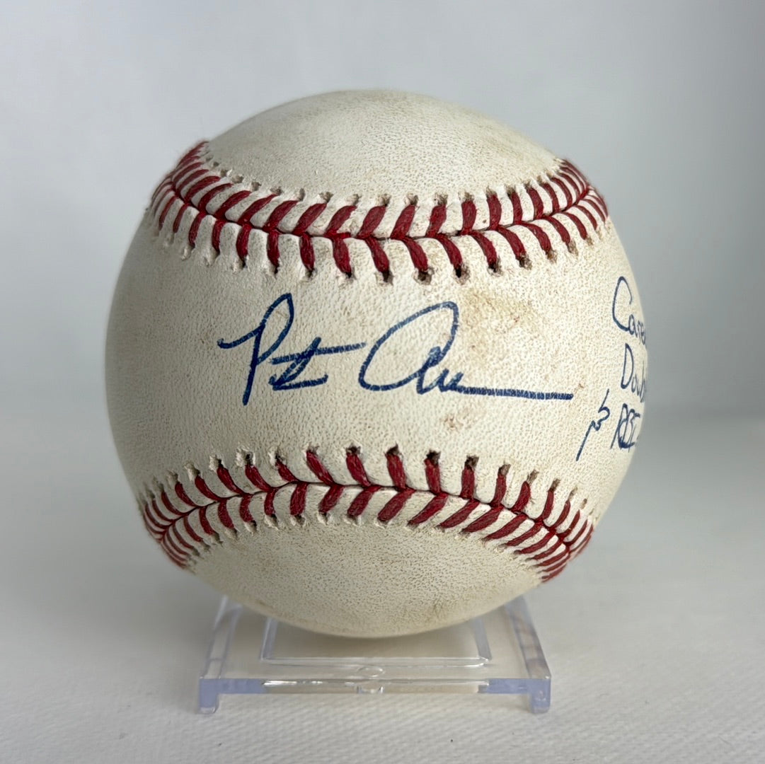 Pete Alonso Autographed MLB Game Used Double Career Hit 6 Double 3 RBI 3 & Brandon Nimmo Single 03/31/19