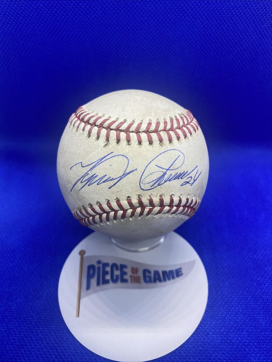 Miguel Cabrera MLB Game Used Double RBi's Autographed Baseball Career Hit #2658