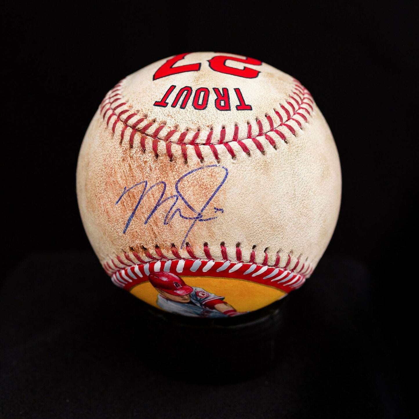 Mike Trout Baseball Authenticated Masterpieces Game-Used, Autographed Baseball