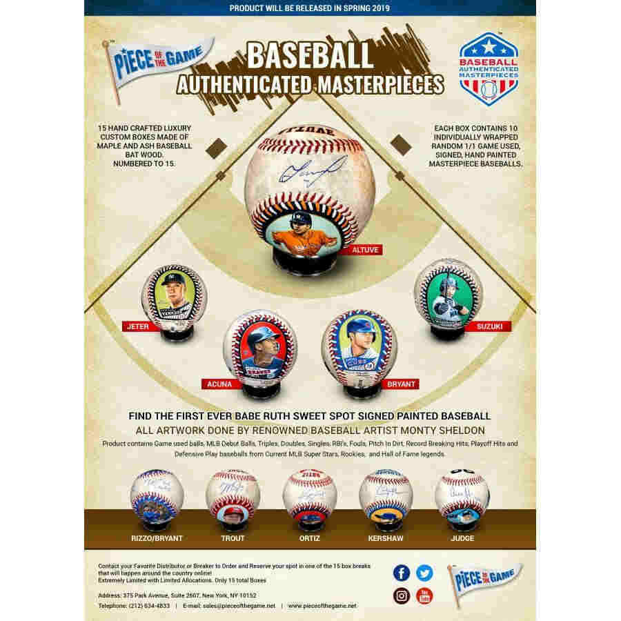 Mike Trout Baseball Authenticated Masterpieces Game-Used, Autographed Baseball