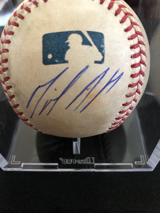 Miguel Andujar MLB Game Used Double #10 Autographed Baseball 4/27/18