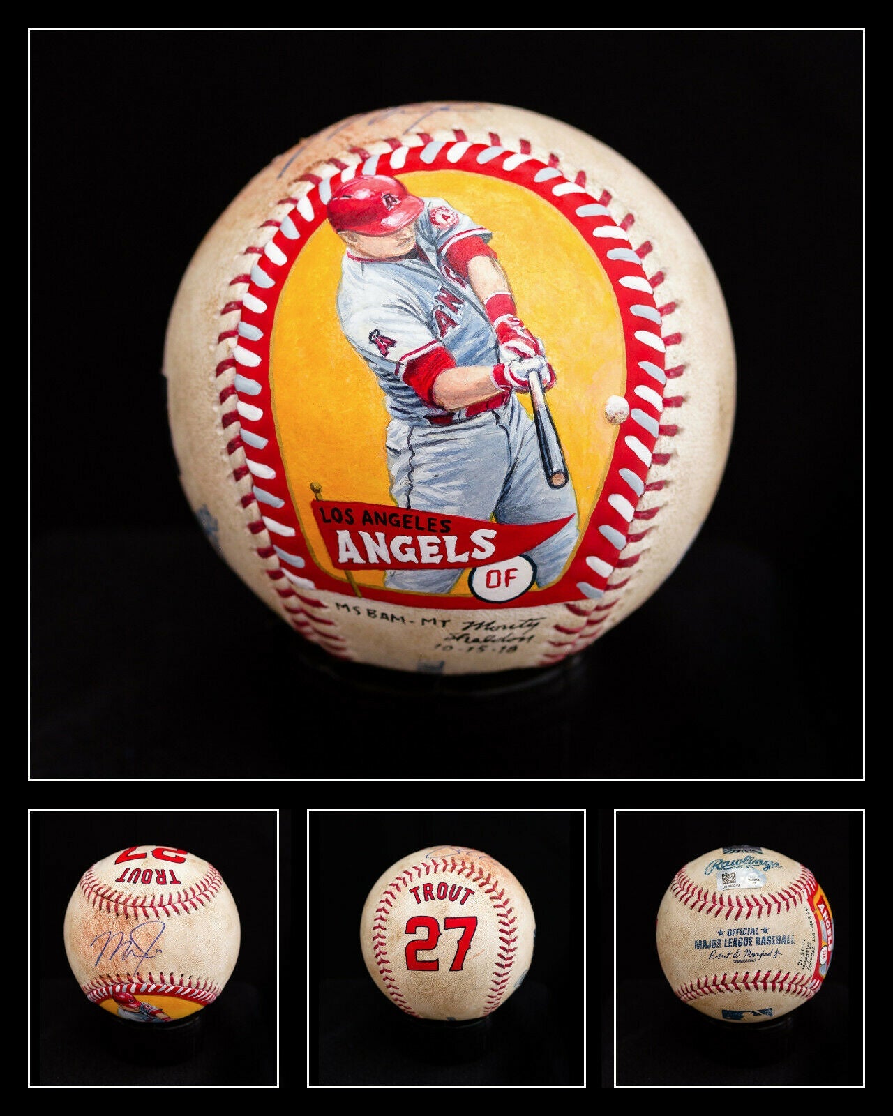 Mike Trout Baseball Authenticated Masterpieces Game-Used, Autographed Baseball