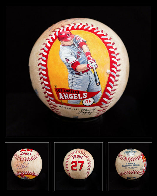 Mike Trout Baseball Authenticated Masterpieces Game-Used, Autographed Baseball