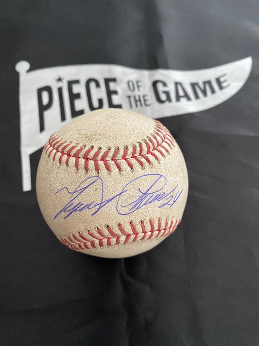 Miguel Cabrera MLB Game Used Double Autographed Baseball Career Hit #2538 Tigers