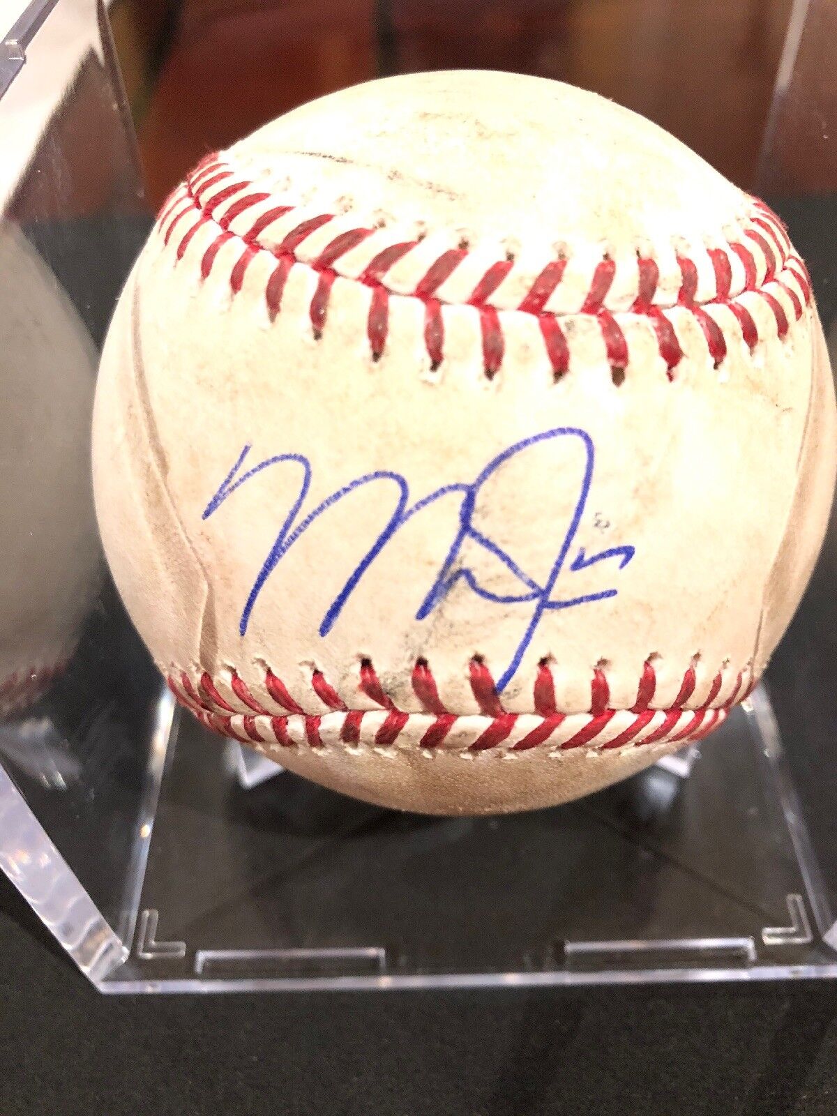 Mike Trout MLB Game Used Autographed Baseball 9/20/2017 Indians vs Angles