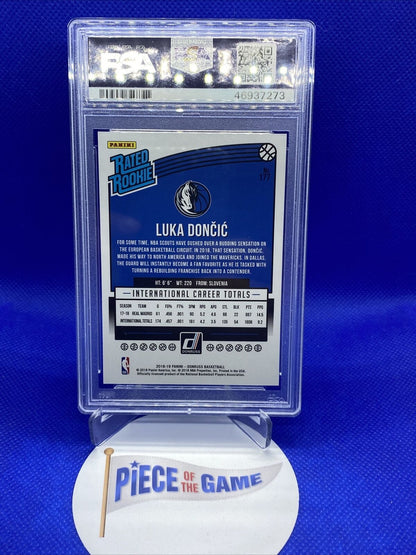 2018 Donruss Holo Red and Blue Laser Luka Doncic ROOKIE RC /15 PSA 9