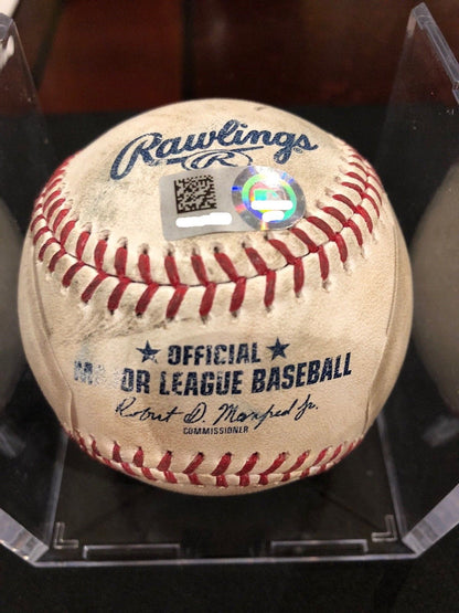 Mike Trout MLB Game Used Autographed Baseball 9/20/2017 Indians vs Angles