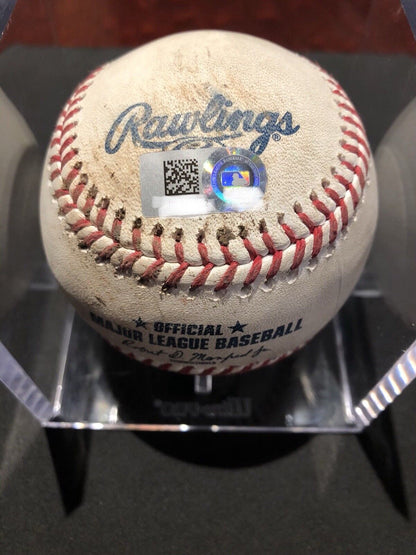 Rhys Hoskins MLB Game used Double RBI Baseball Career Double #16 Career Hit #71