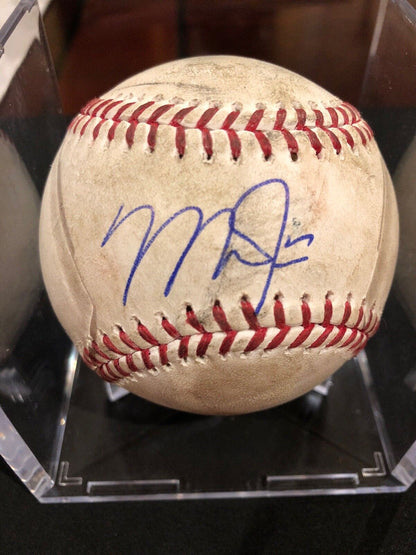 Mike Trout MLB Game Used Autographed Baseball 9/20/2017 Indians vs Angles