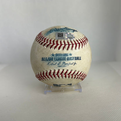 Mike Trout Autographed MLB Game Used Double Career Hit 1063 Double 204 04/21/2018