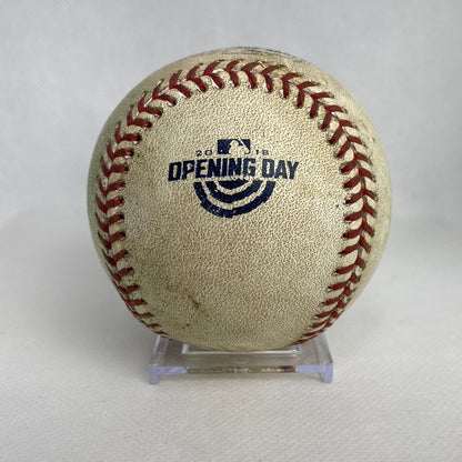 Rhys Hoskins Autographed MLB Game Used Double From Opening Day Career Hit 45 Double 6 RBI 49 03/29/18