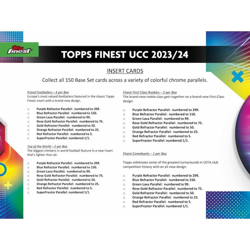 2023-24 Topps Finest UEFA Club Competitions Soccer Hobby 8 Box Case