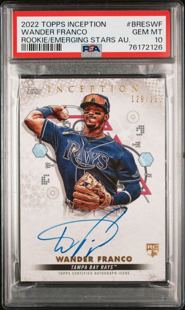 Wander Franco 2022 Topps Inception Rookie and Emerging Stars Autographs /130 PSA 10