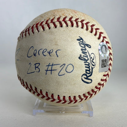 Ronald Acuna Jr. Autographed MLB Game Used Double Career Hit 85 Double 20 08/24/18