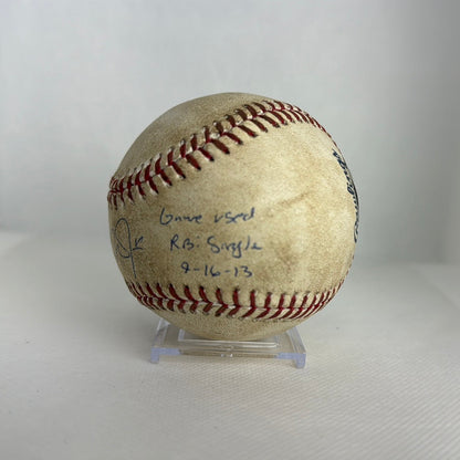 Mike Trout Autographed MLB Game Used Single Career Hit 383 RBI 182 09/06/13