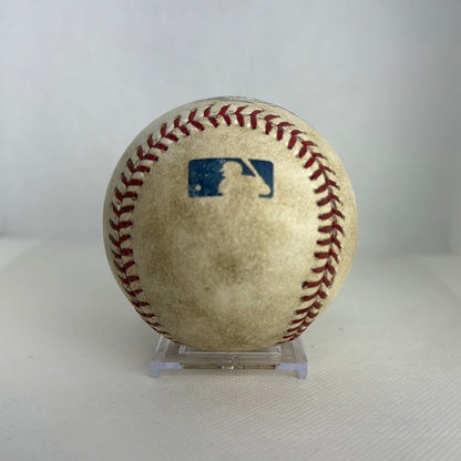 Mike Trout Autographed MLB Game Used Single Career Hit 383 RBI 182 09/06/13