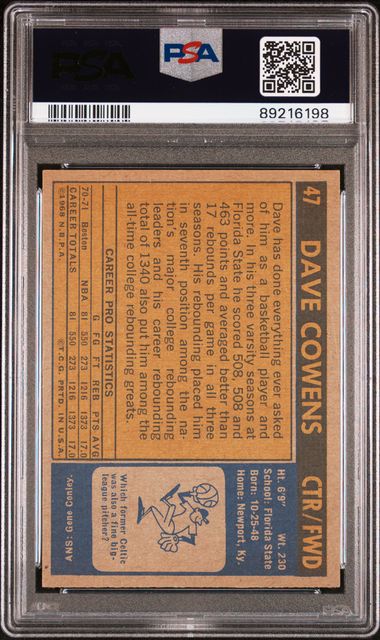 Dave Cowens 1971 Topps #47 PSA 8.5