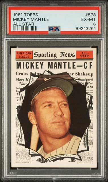 Mickey Mantle 1961 Topps All Star #578 PSA 6