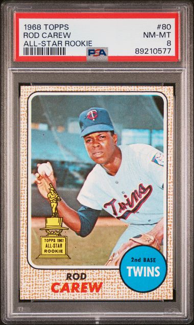 Rod Carew All-Star Rookie 1968 Topps #80 PSA 8