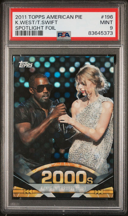 2011 Topps American Pie Kanye West/Taylor Swift Spotlight Foil #'d 42/76 PSA 9