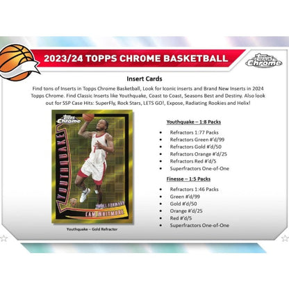2023-24 Topps Chrome Basketball Hobby 12 Box Case