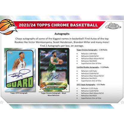 2023-24 Topps Chrome Basketball Hobby 12 Box Case