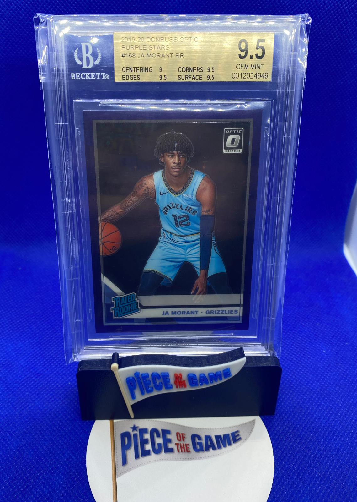 2019-20 JA Morant Donruss Optic Purple Stars FOTL Rated Rookie Grizzlies BGS 9.5
