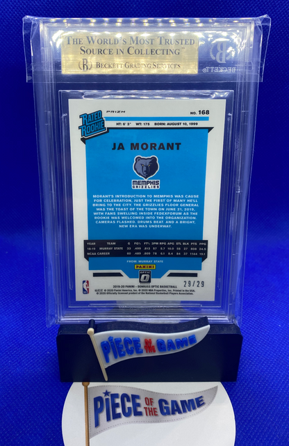 2019-20 JA Morant Donruss Optic Purple Stars FOTL Rated Rookie Grizzlies BGS 9.5