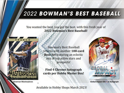 2022 Bowman's Best Baseball Hobby 8 Box Case