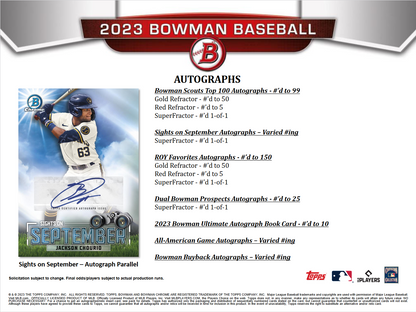 2023 Bowman Baseball Jumbo Box
