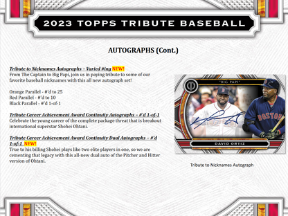 2023 Topps Tribute Baseball Hobby 6 Box Case