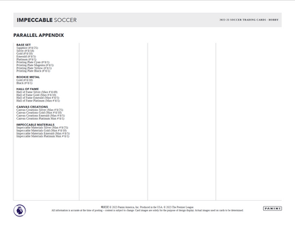 2022-23 Panini Impeccable Soccer Hobby 3 Box Case