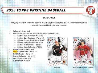 2023 Topps Pristine Baseball Hobby 8 Box Case