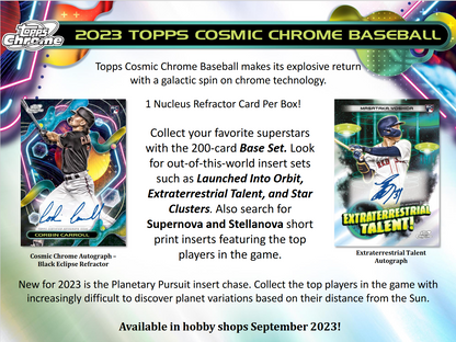 2023 Topps Cosmic Chrome Baseball Hobby 12 Box Case