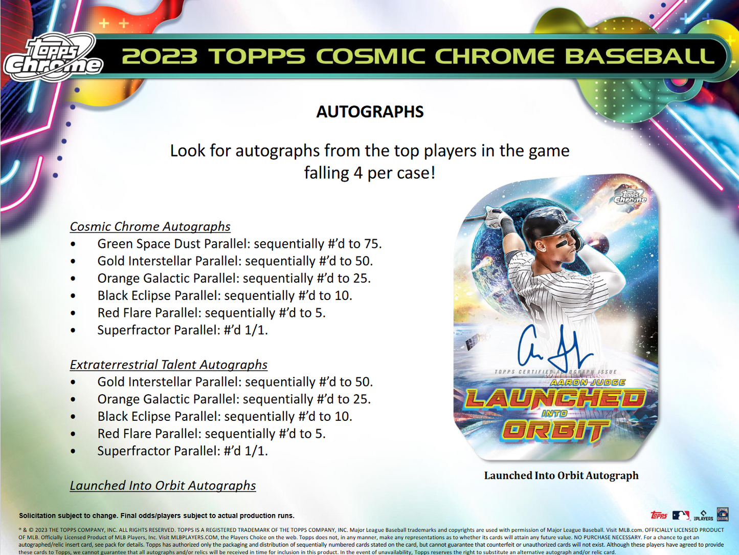 2023 Topps Cosmic Chrome Baseball Hobby 12 Box Case