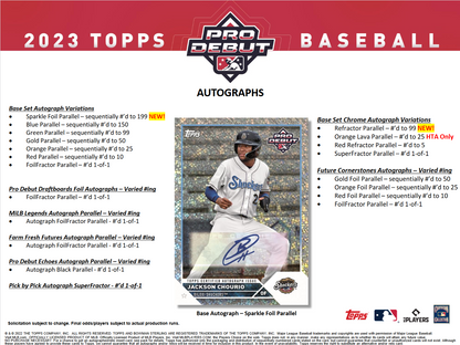 2023 Topps Pro Debut Baseball Jumbo 8 Box Case
