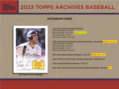 2023 Topps Archives Baseball Hobby Collector 10 Box Case