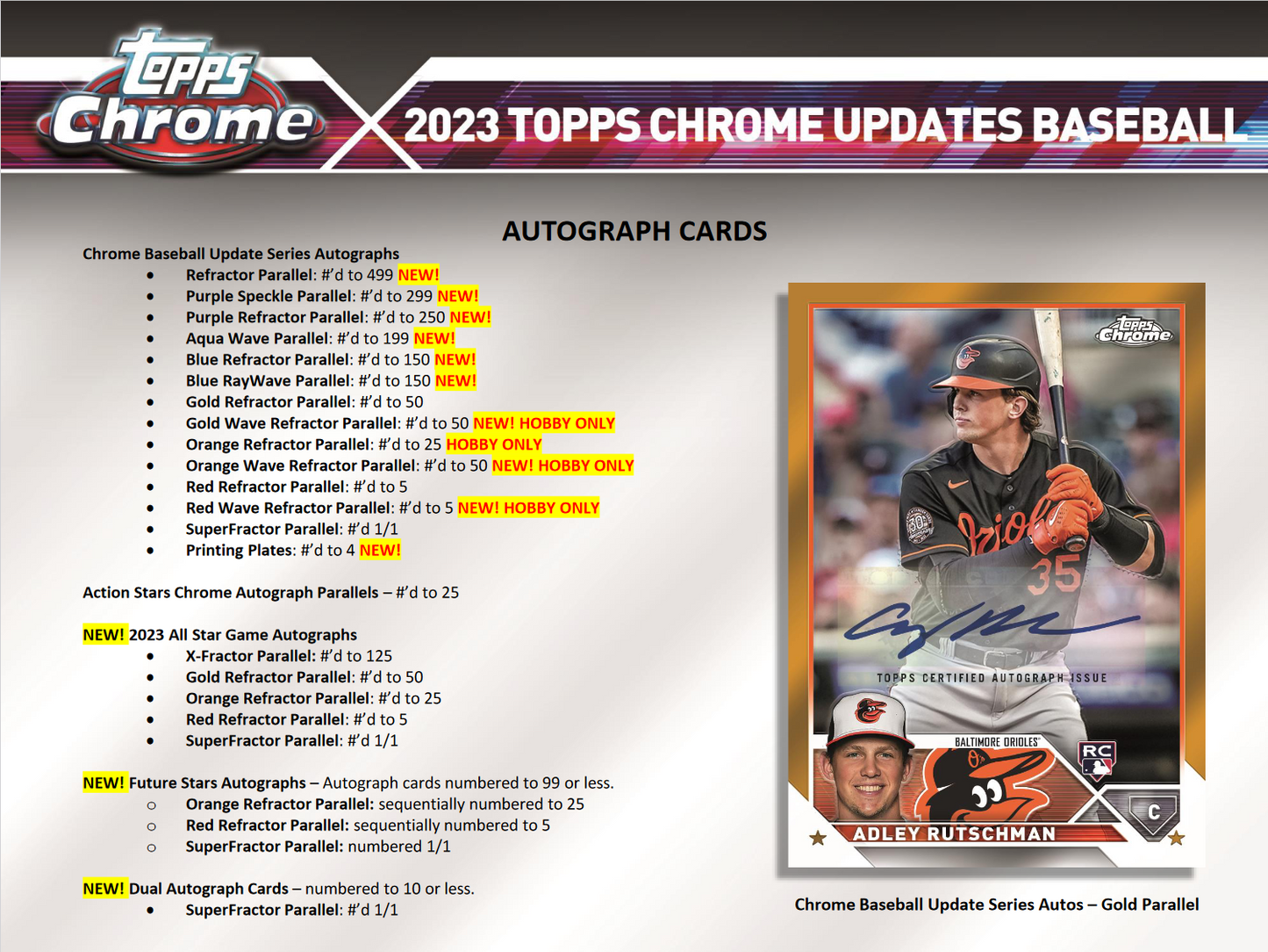 2023 Topps Chrome Update Series Baseball Hobby 6 Box Case