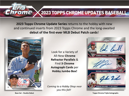 2023 Topps Chrome Update Series Baseball Jumbo 8 Box Case